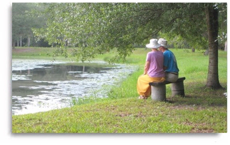 Couples enjoy the peace of a nature retreat while renewing their well being at Rasayana Cove during Couples Retreats.