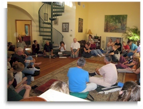 Group workshop in the main room at Rasayana Cove Ayurvedic Retreat